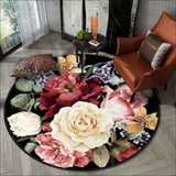 Tapis rond floral