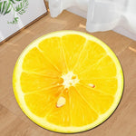 Tapis rond citron
