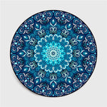 Tapis rond forme mandala bleu turquoise