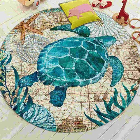 tapis rond tortue