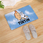 Tintin et milou fond cielbleu avec nuage