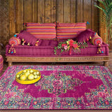 Mise en situation de ce tapis vintage persan dans un salon