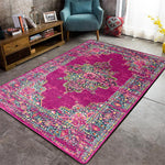 ce tapis persan rose et sur le sol d'une chambre
