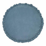 Tapis rond de couleur blau avec de la mousse en coton moelleuses