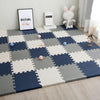Tapis puzzle blanc gris et bleu