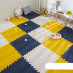 Blanc Jaune Bleu sont les couleurs de ce chouette tapis