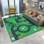 Mise en exemple d'un tapis vert circuit pour enfant