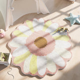 tapis de chambre fille avec com représentation une fleur