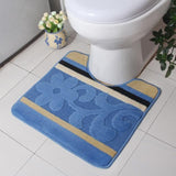 Tapis de toilette contour bleu