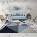 Super tapis de salon scandinave de géométrie triangulaire et de couleur sobres
