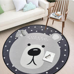 Tapis rond ours gris