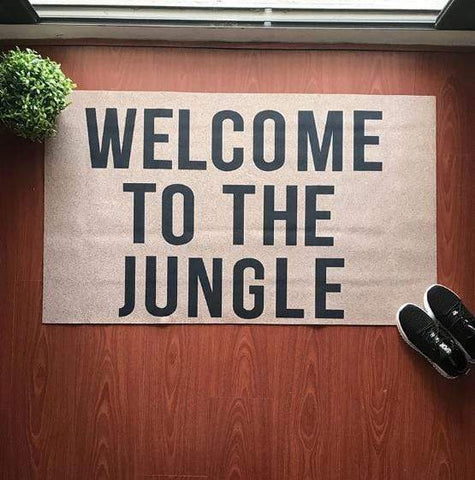 Photo mise en situation du tapis welcome to the jungle 