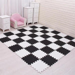 tapis de chambre pour bébé blanc et noir 