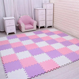 sur ce tapis le chambre pour bébé joli tapis blanc violet et rose en puzzle 