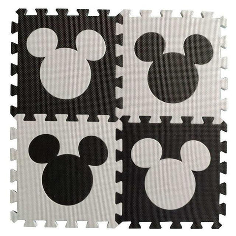 Tapis puzzle Mickey noir et blanc 