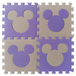 tapis chambre violet et beige puzzle pour enfant 