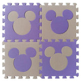 tapis chambre violet et beige puzzle pour enfant 