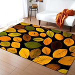 tapis pour salon avec petite feuille orange 