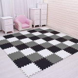 Superbe tapis pour chambre de bébé blanc noir et gris 
