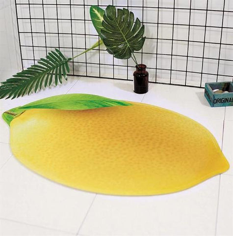 Tapis de salle de bain jaune citron