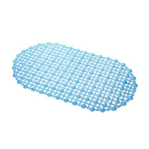 Bleu est la couleur de ce tapis de salle de bain