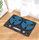 Tapis d'entrée avec le motif d'un lecteur cassette