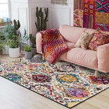 tapis de salon avec motifs de couleurs 