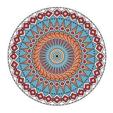 le mandala aux jolies formes géométrique et aux belle couleurs