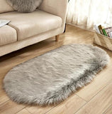 Tapis de salon oval long poils