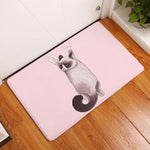 tapis de salle de bain rose avec chat siamoa