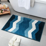 Tapis de bain zig zag couleur bleu