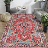 Dans un salon un tapis persan est déposé sur le sol