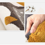 Mise en situation du coton de ce tapis rond hibou
