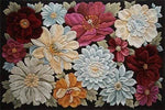 Tapis de salon avec comme motif représentée des fleurs